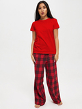 Пижама фланелевая (футболка красная, брюки в красную клетку) Love&Live фото 3
