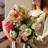 Photo of Bouquet with gerbera and matthiola «Sunny bouquet»