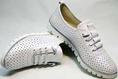 Летние спортивные туфли кроссовки повседневные женские Mi Lord 2007 White-Pearl.