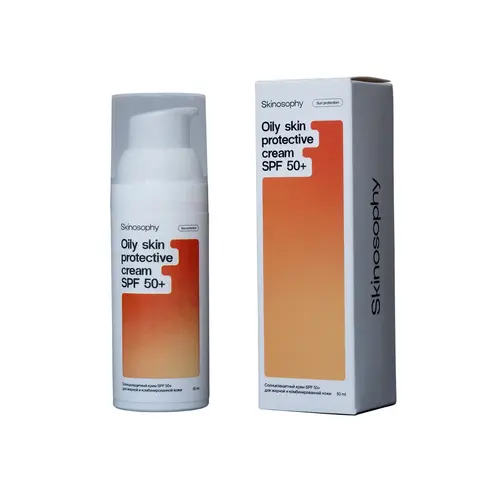 SkinoSophy Солнцезащитный крем SPF 50+ для жирной и комбинированной кожи, 50 мл | Dry skin protective cream SPF50+