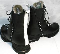Женские ботинки на толстой подошве зимние Ripka 3481 Black-White.
