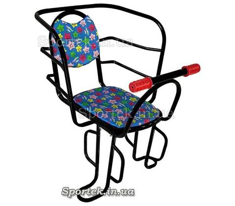 Дитяче велосипедне крісло на багажник з підставкою для ніг та захистом корпусу