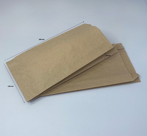 Пакет бумажный (саше) 140х50х280 мм крафт №3