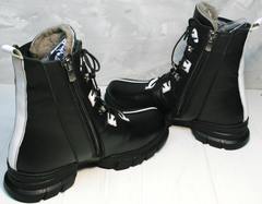 Зимние теплые ботинки на молнии женские Ripka 3481 Black-White.