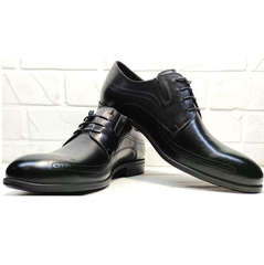 Дерби туфли мужские Ikoc 3416-1 Black Leather.