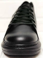 Кожаные кеды женские кроссовки черные EVA collection 0721 All Black.