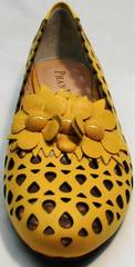 Летние туфли босоножки с закрытым носом и закрытой пяткой Phany 103-28 Yellow.