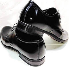 Дерби туфли классика мужские лак Ikoc 2118-6 Patent Black Leather
