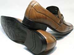 Повседневные туфли мужские кожа Mariner 12211 Light Brown.