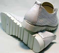 Модные женские туфли без каблука летние Mi Lord 2007 White-Pearl.