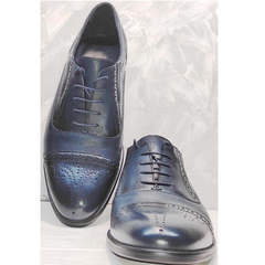 Мужские классические туфли оксфорды Ikoc 3805-4 Ash Blue Leather.