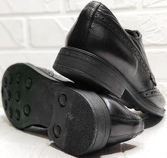 Классические туфли мужские дерби на толстой подошве Luciano Bellini C3801 Black.