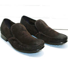 Зимние туфли кожаные мужские Welfare 555841 Dark Brown Nubuk & Fur.