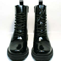 Черные женские ботинки на шнурках зимние Ari Andano 740 All Black.