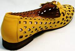 Туфли босоножки с закрытой пяткой и закрытым носком женские Phany 103-28 Yellow.