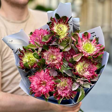 9 exclusive alstroemerias in a bouquet «Unusual Flower», Flowers: Alstroemeria, 9 pcs.