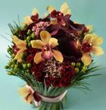 Photo of Velvet floral sheaf with cesium and cymbidium