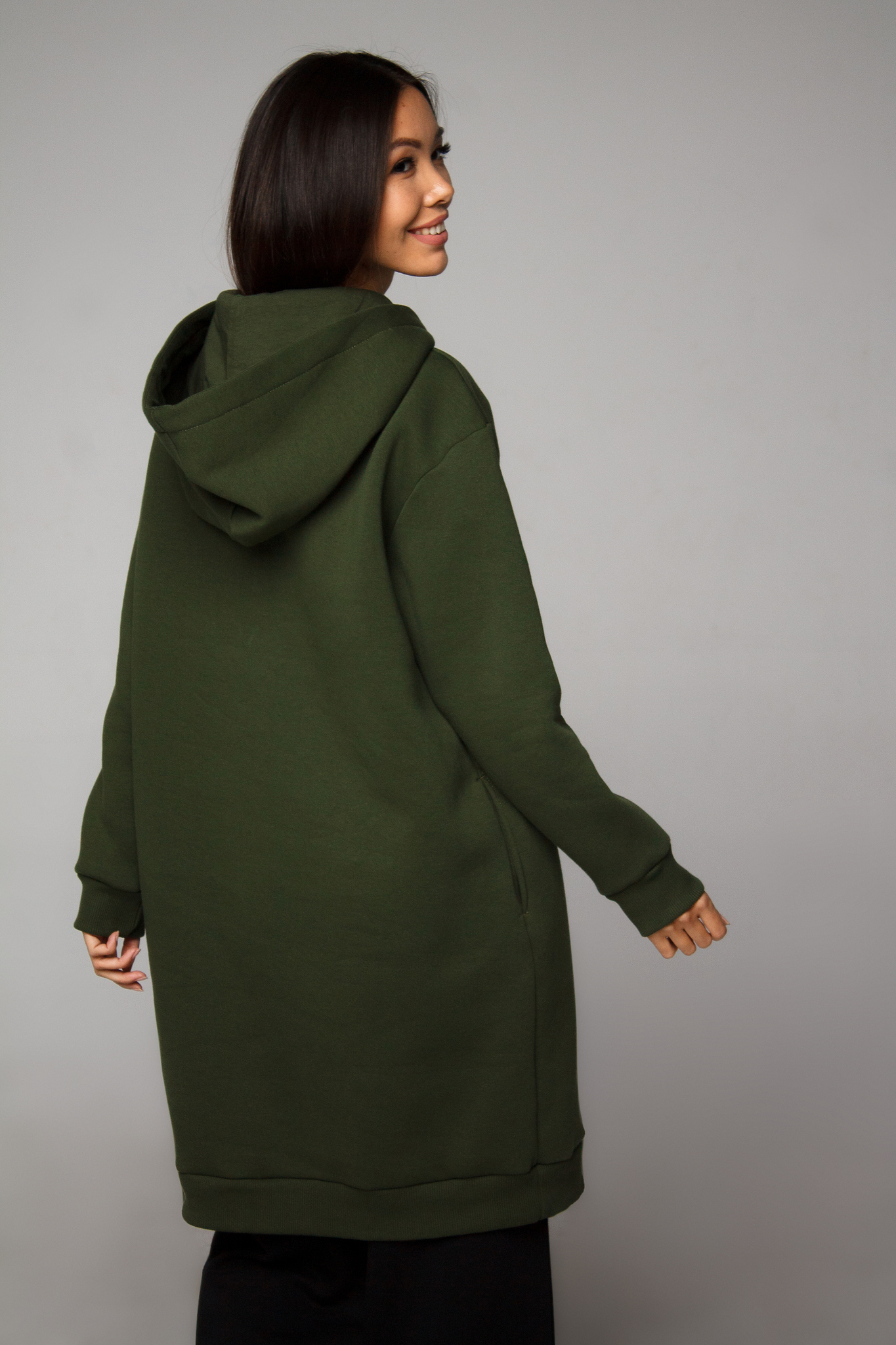 Платье-худи оливковое с начесом YOS от украинского бренда Your Own Style