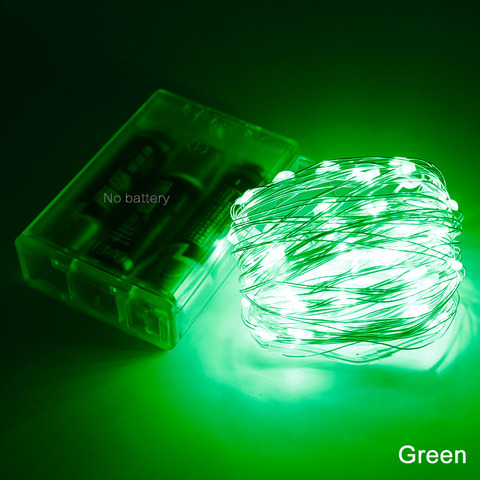 LED гирлянда из тонкой проволоки зеленый цвет на батарейках