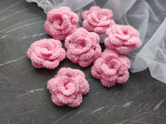 Квітка об'ємна в'язана рожева (ручна работа)