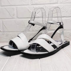 Кожаные босоножки сандалии женские Brocoli H1886-9165-S873 White.