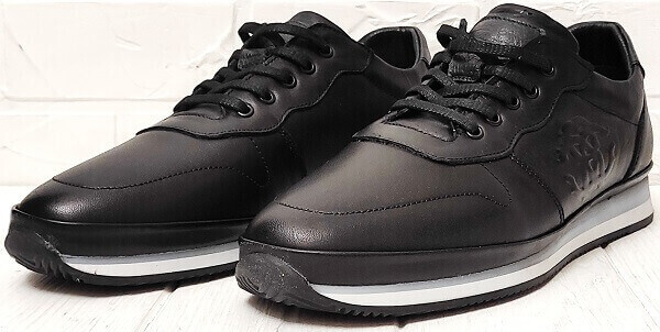 Осенние кроссовки мужские кожаные TKN Shoes Black.