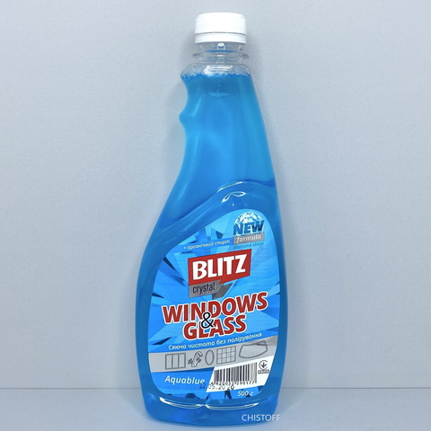 Засіб для миття скла BLITZ crystal 500 мл, запаска, синє