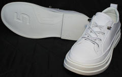 Модные спортивные туфли с белой подошвой женские El Passo sy9002-2 Sport White.