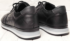 Кожаные кроссовки мужские осень TKN Shoes 155 sl Black.