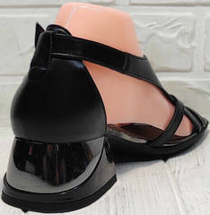 Женские кожаные сандали босоножки женские с закрытой пяткой Evromoda 166606 Black Leather.