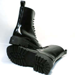 Черные высокие женские ботинки на толстой подошве зимние Ari Andano 740 All Black.