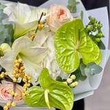 Photo of Exquisite bouquet with anthuriums «Lime Curd»