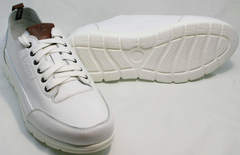 Красивые модные кроссовки мужские белые Faber 193909-3 White.