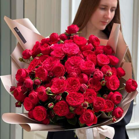23 роскошные пионовидные розы «Piano», Цветы: Роза пионовидная