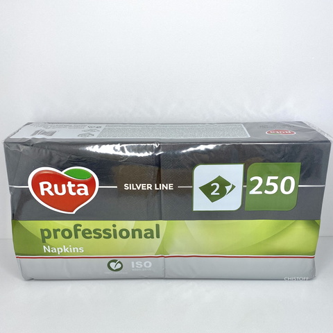 Салфетки Ruta Professional 33х33 см 2сл. (250 шт.) черные (К0547)