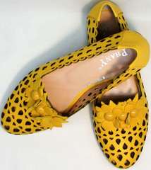 Красивые летние туфли женские слиперы Phany 103-28 Yellow.