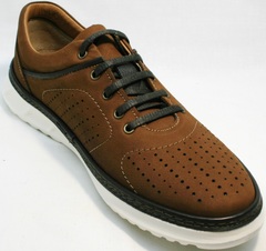 Городские кроссовки для повседневной носки мужские Vitto Men Shoes 1830 Brown White