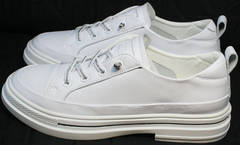Стильные туфли кроссовки для повседневной носки женские El Passo sy9002-2 Sport White.
