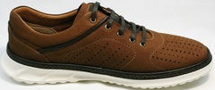 Модные мужские кроссовки для ходьбы по городу Vitto Men Shoes 1830 Brown White