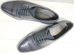 Классические туфли мужские демисезонные Ikoc 3805-4 Ash Blue Leather.