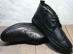 Зимние ботинки на цигейке мужские Rifellini Rovigo C8208 Black