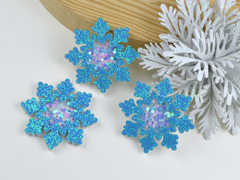 Патч-шейкер снежинка голубая