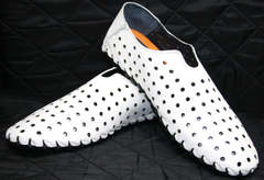 Туфли мужские мокасины Luciano Bellini 107704 White.
