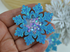 Патч-шейкер снежинка голубая