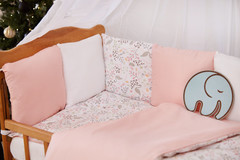 Бортики-защита в кроватку из сатина от комплекта Верона Фламинго