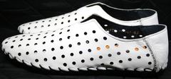 Летние туфли с перфорацией мужские Luciano Bellini 107704 White.