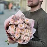 Photo of Delicate bouquet of spray peony roses «Pink Gold»