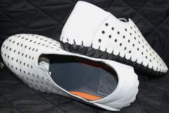 Кожаные летние туфли мужские Luciano Bellini 107704 White.