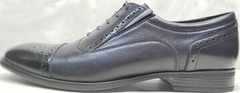 Темно синие мужские туфли классика Ikoc 3805-4 Ash Blue Leather.