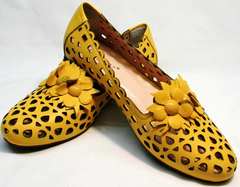 Легкие летние туфли желтые женские Phany 103-28 Yellow.